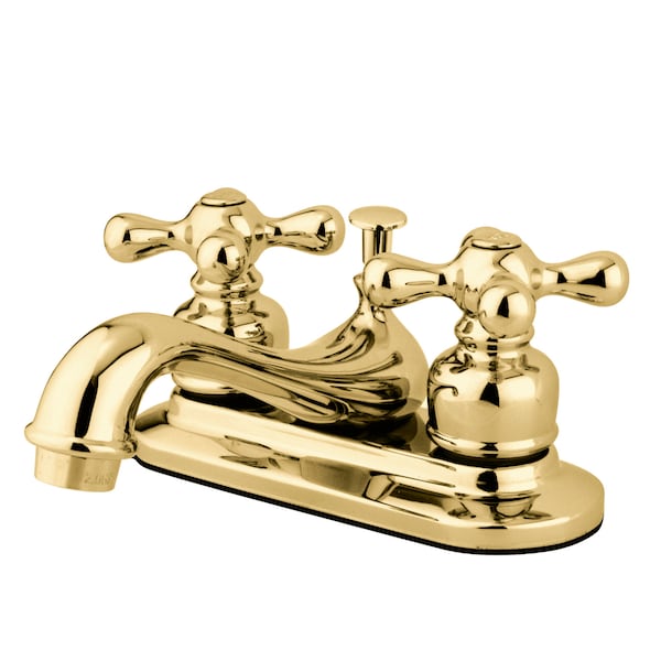 4" Centerset Bathroom Faucet, Polished Brass
